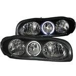 ANZO 1998-2002 Chevrolet Camaro Crystal Headlights w/ Halo Black