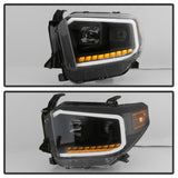 xTune 14-17? Toyota Tundra DRL LED Light Bar Proj Headlights - Black Smoke (PRO-JH-TTU14-LB-BSM)