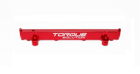 Torque Solution Mitsubishi Evo 4/5/6/7/8/9 Billet Aluminum Top Feed Fuel Rail - Red