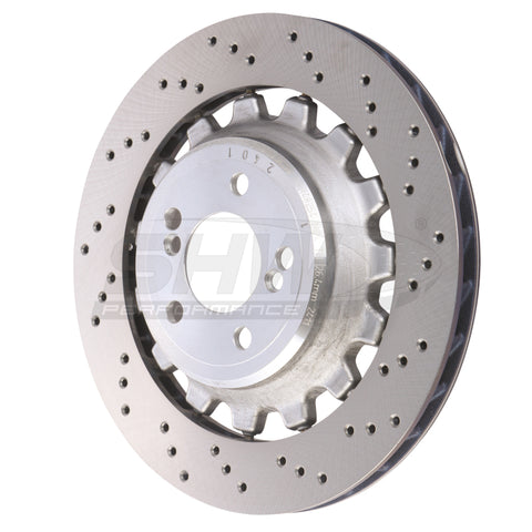SHW 19-21 BMW M2 Competition 3.0L Right Rear Cross-Drilled Lightweight Brake Rotor