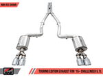 AWE Tuning 15+ Challenger 5.7 Touring Edition Exhaust - Non-Resonated - Chrome Silver Quad Tips