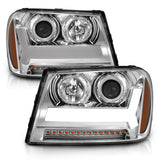 ANZO 2006-2009 Chevrolet Trailblazer Projector Headlights w/ Plank Style Design Chrome w/ Amber