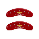 MGP 4 Caliper Covers Engraved Front & Rear Chevy racing Red finish silver ch