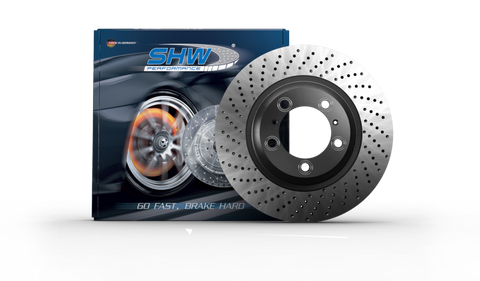 SHW 15-16 Porsche 911 Carrera 4 GTS 3.8L w/o Ceramic Brake Right Rear Drilled-Dimpled MB Brake Rotor