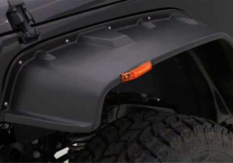 Rampage 2007-2018 Jeep Wrangler(JK) Comes With Stainless Bolts FX-Flat Style Fender Flares - Black
