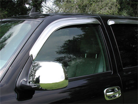 Stampede 2007-2013 Chevy Avalanche Crew Cab Pickup Tape-Onz Sidewind Deflector 4pc - Chrome