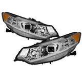 xTune 09-14 Acura Projector Headlights - Light Bar DRL - Chrome (PRO-JH-ATSX09-LB-C)