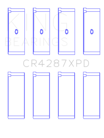 King Honda B18C1/B18C5 16V (Size 0.25mm - Predoweled for Alum Rods) Performance Rod Bearing Set