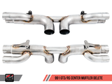 AWE Tuning Porsche 991 GT3 / RS Center Muffler Delete - Chrome Silver Tips
