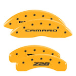 MGP 4 Caliper Covers Engraved Front Gen 5/Camaro Engraved Rear Gen 5/Z28 Yellow finish black ch