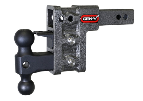 Gen Y Mega Duty 2In Shank 5In Drop 1500 lb TW 10K Hitch w/ GH-031 Dual-Ball w/ GH-032 Pintle Lock