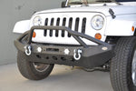 DV8 Offroad 07-18 Jeep Wrangler JK/JL FS-8 Mid Length Steel Front Bumper w/ LED Lights