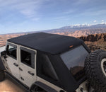 Bushwacker 07-18 Jeep Wrangler JK 2-Door Fastback Trail Armor Twill Flat Back Soft Top - Black