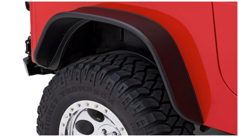 Bushwacker 87-95 Jeep Wrangler Flat Style Flares 2pc Excludes Renegade - Black