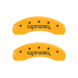 MGP 4 Caliper Covers Engraved Front & Rear Raptor Yellow finish black ch
