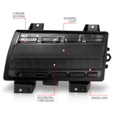 ANZO 2018-2021 Jeep Wrangler LED Side Markers Chrome Housing Smoke Lens w/ Sequential Signal